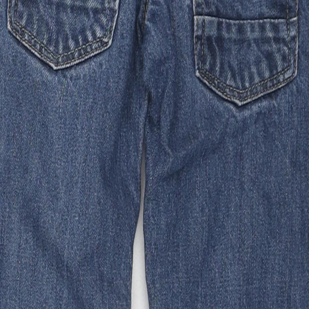 George Boys Blue Cotton Straight Jeans Size 6-7 Years L21 in Regular Zip