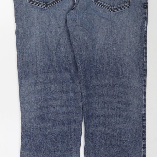 TU Mens Blue Cotton Straight Jeans Size 36 in L30 in Regular Zip