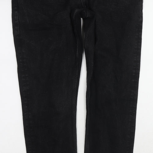 ASOS Mens Black Cotton Straight Jeans Size 36 in L32 in Regular Zip