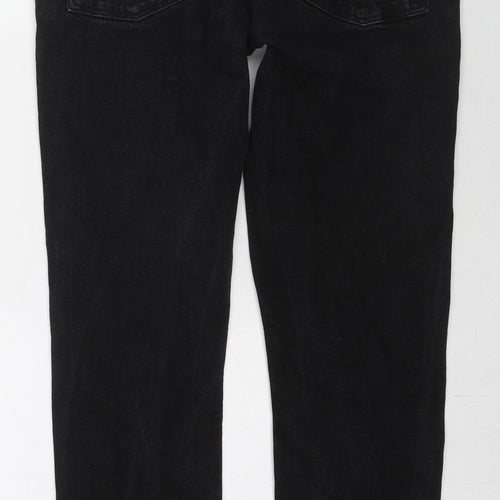 ASOS Mens Black Cotton Straight Jeans Size 36 in L32 in Regular Zip