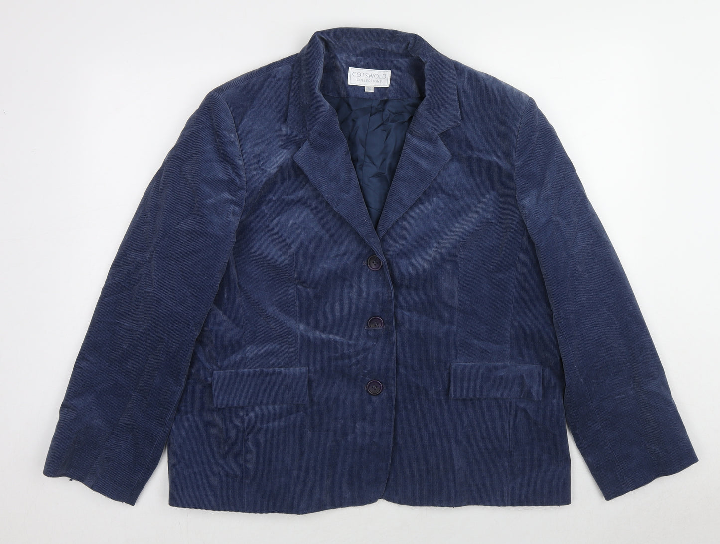 Cotswold Collections Womens Blue Cotton Jacket Suit Size 20 - Ribbed