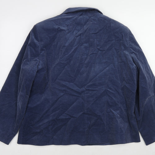 Cotswold Collections Womens Blue Cotton Jacket Suit Size 20 - Ribbed
