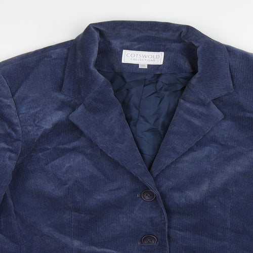 Cotswold Collections Womens Blue Cotton Jacket Suit Size 20 - Ribbed