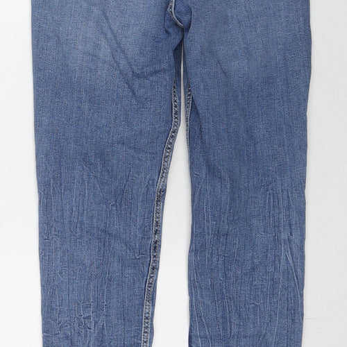 Zara Womens Blue Cotton Skinny Jeans Size 14 L27 in Regular Zip