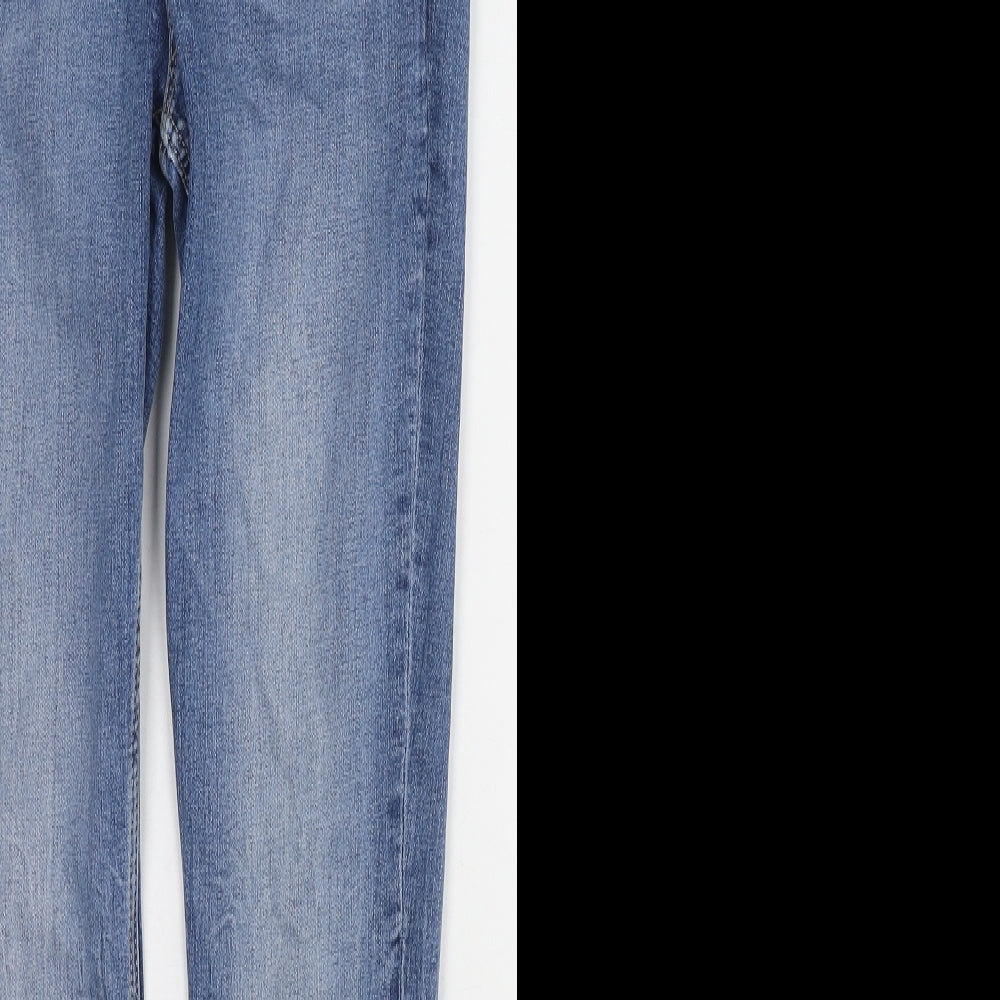 Zara Womens Blue Cotton Skinny Jeans Size 14 L27 in Regular Zip