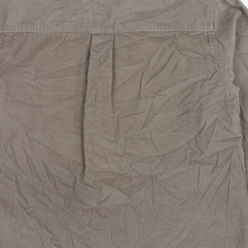 Cotton Traders Mens Brown Cotton Button-Up Size S Collared Button