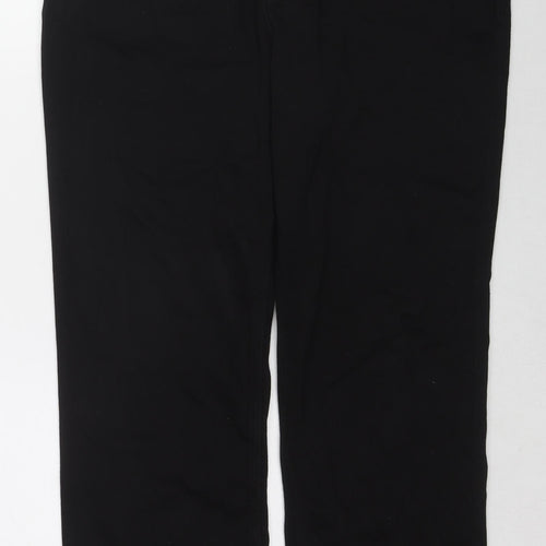 Marks and Spencer Womens Black Cotton Straight Jeans Size 16 L26 in Regular Zip