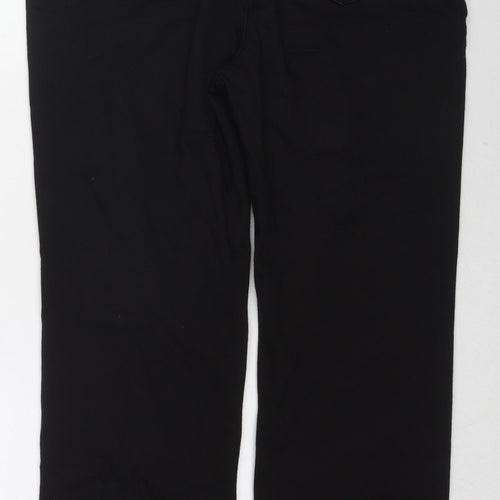 Marks and Spencer Womens Black Cotton Straight Jeans Size 16 L26 in Regular Zip