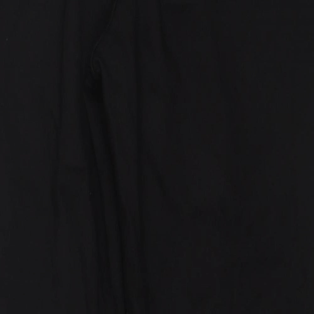 Marks and Spencer Womens Black Cotton Straight Jeans Size 16 L26 in Regular Zip