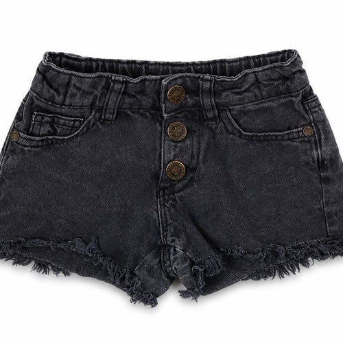 Marks and Spencer Girls Black Cotton Cut-Off Shorts Size 3-4 Years L3 in Regular Buckle