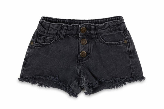 Marks and Spencer Girls Black Cotton Cut-Off Shorts Size 3-4 Years L3 in Regular Buckle