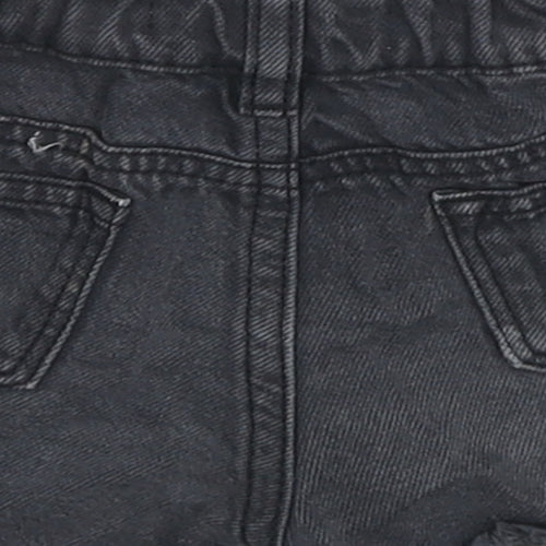 Marks and Spencer Girls Black Cotton Cut-Off Shorts Size 3-4 Years L3 in Regular Buckle