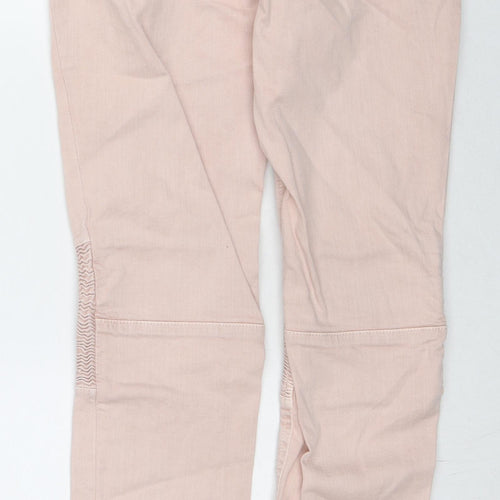 Zara Womens Beige Cotton Straight Jeans Size 12 L27 in Regular Zip