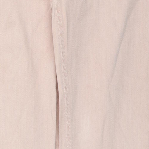 Zara Womens Beige Cotton Straight Jeans Size 12 L27 in Regular Zip