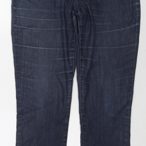 NYDJ Womens Blue Cotton Straight Jeans Size 10 L28 in Regular Zip