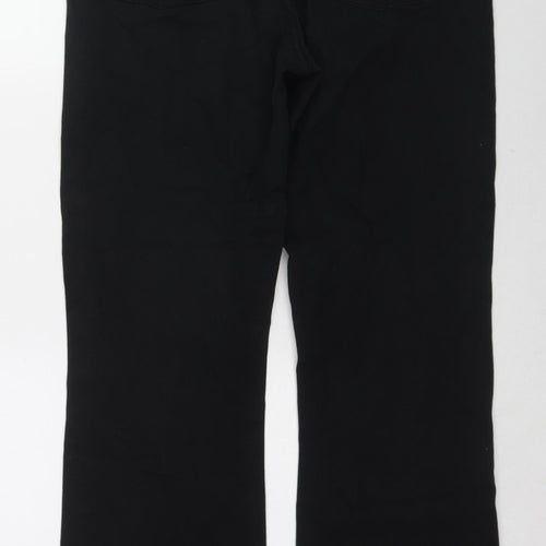Ella J. Womens Black Cotton Bootcut Jeans Size 14 L30 in Regular Zip