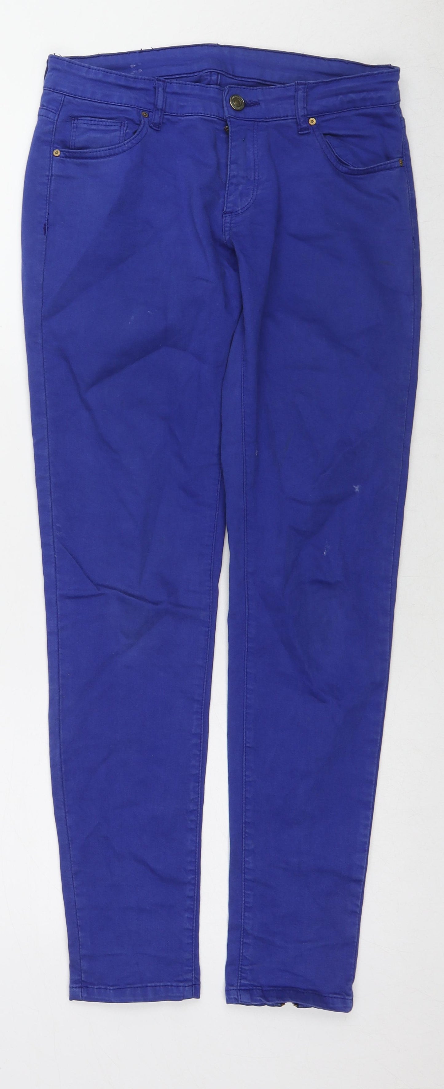 Zara Womens Blue Cotton Skinny Jeans Size 28 in L28 in Regular Zip