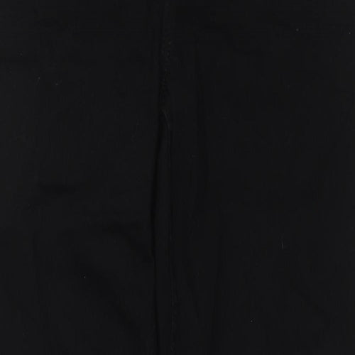 Marks and Spencer Womens Black Cotton Bootcut Jeans Size 12 L30 in Regular Zip
