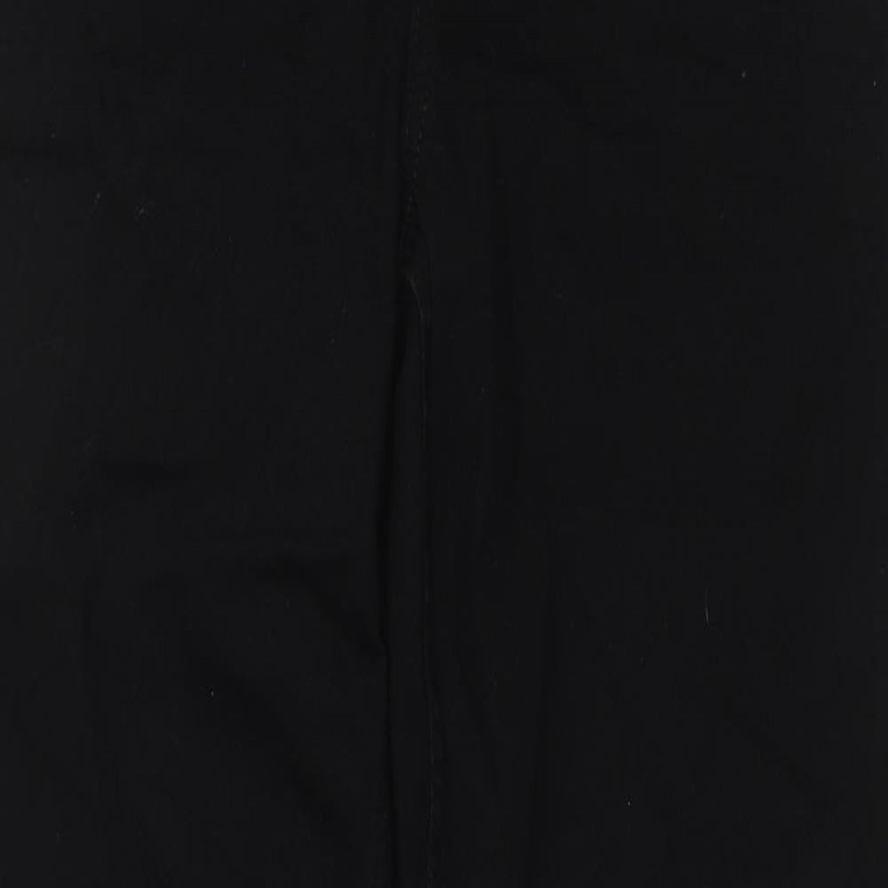 Marks and Spencer Womens Black Cotton Bootcut Jeans Size 12 L30 in Regular Zip