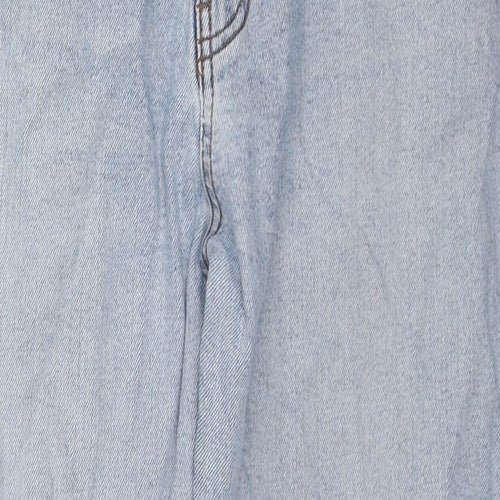 Pull&Bear Womens Blue Cotton Straight Jeans Size 14 L24 in Regular Zip
