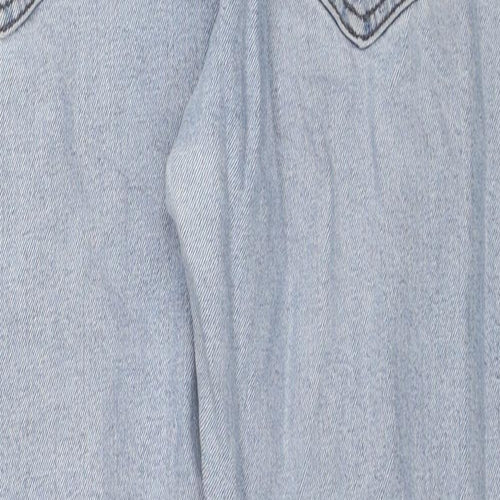 Pull&Bear Womens Blue Cotton Straight Jeans Size 14 L24 in Regular Zip