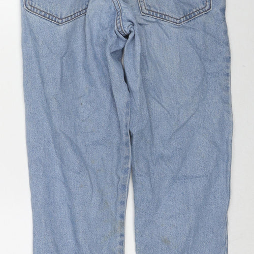 River Island Girls Blue Cotton Straight Jeans Size 11 Years L26 in Regular Zip