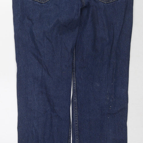 George Mens Blue Cotton Straight Jeans Size 34 in L31 in Regular Zip