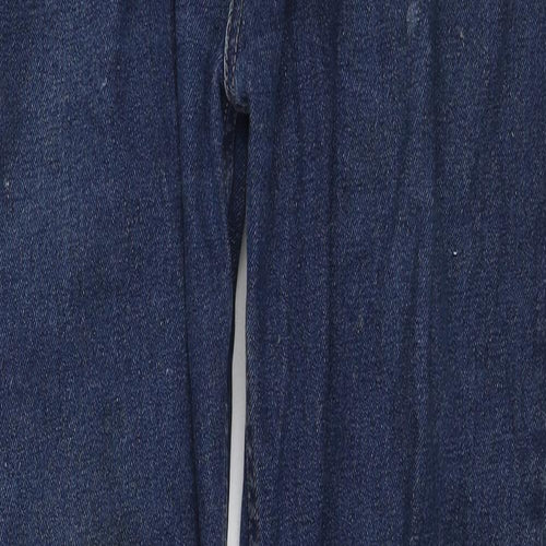 George Mens Blue Cotton Straight Jeans Size 34 in L31 in Regular Zip