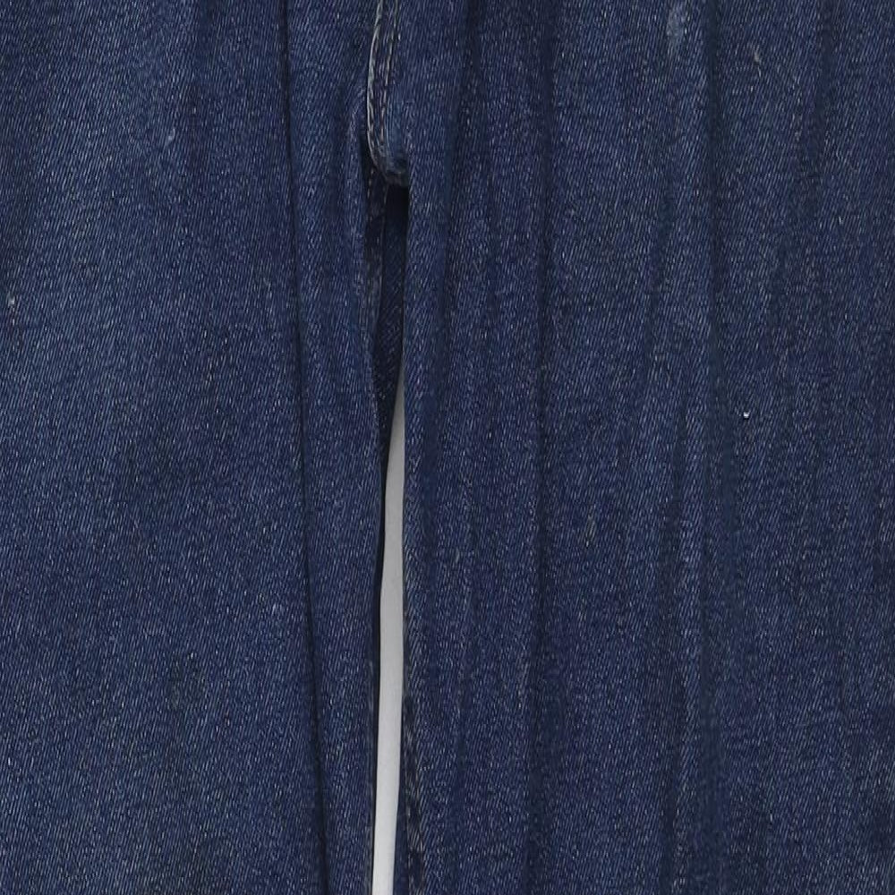 George Mens Blue Cotton Straight Jeans Size 34 in L31 in Regular Zip