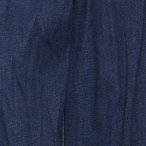 George Mens Blue Cotton Straight Jeans Size 34 in L31 in Regular Zip