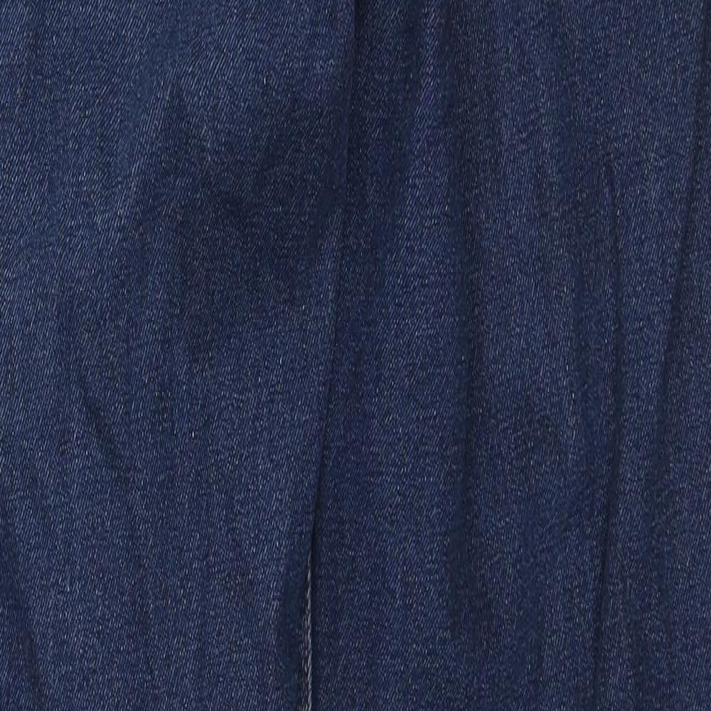 George Mens Blue Cotton Straight Jeans Size 34 in L31 in Regular Zip