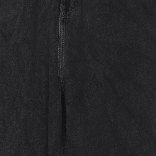 F&F Womens Black Cotton Tapered Jeans Size 16 L26 in Regular Zip