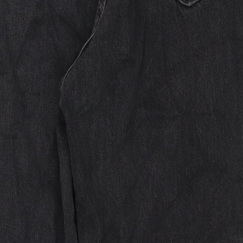 F&F Womens Black Cotton Tapered Jeans Size 16 L26 in Regular Zip
