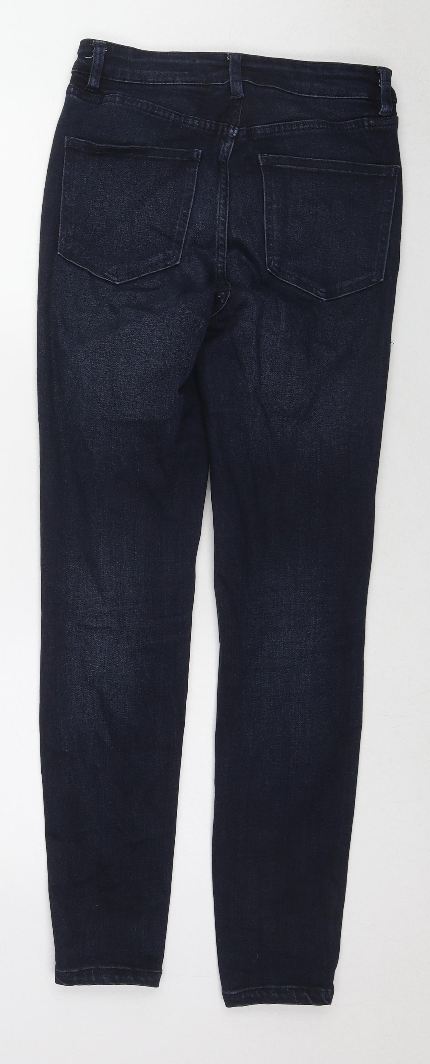 NEXT Womens Blue Cotton Skinny Jeans Size 8 L28 in Regular Zip