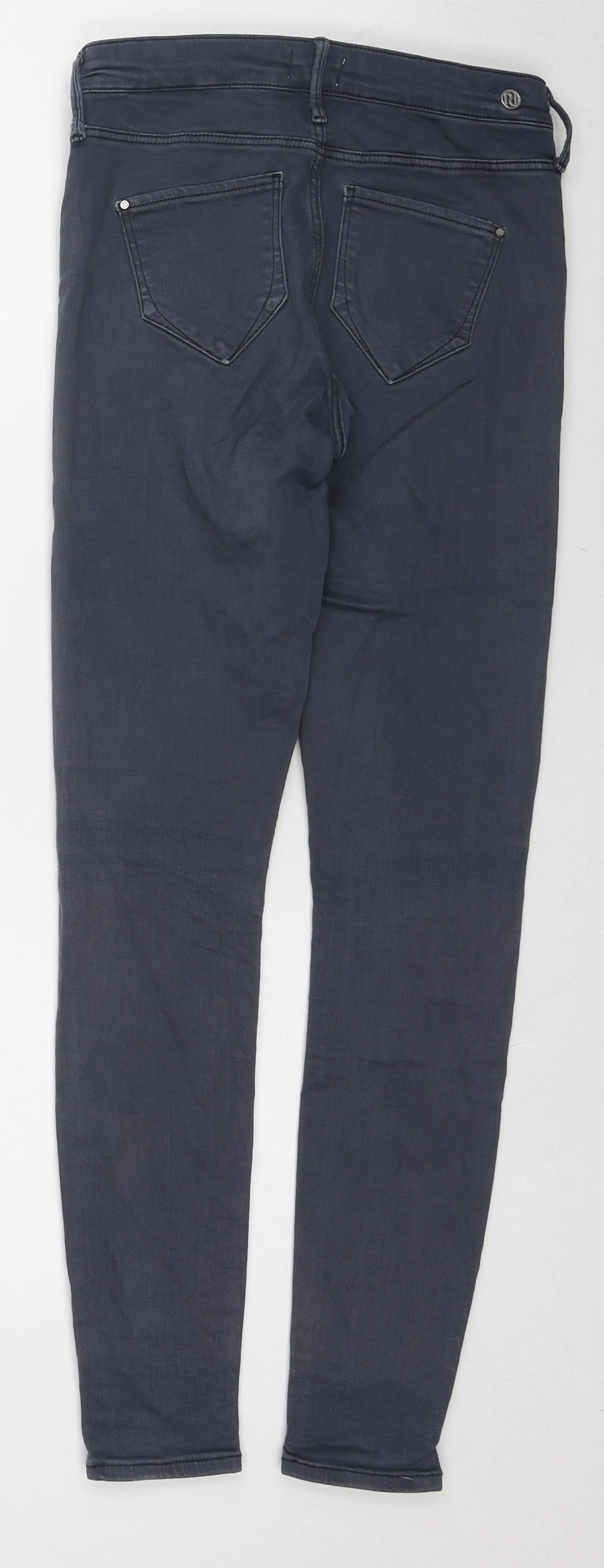 River Island Womens Blue Cotton Skinny Jeans Size 8 L28 in Regular Zip