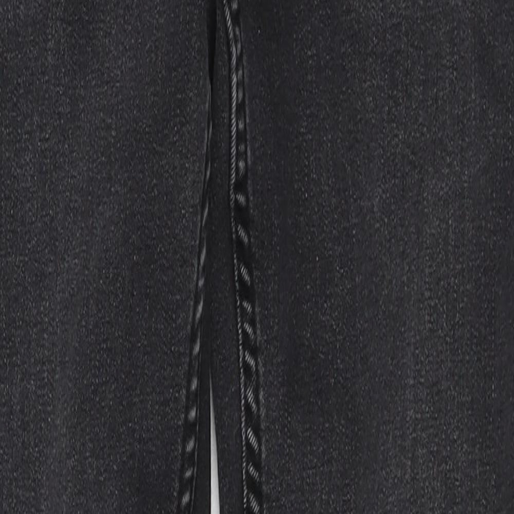 Zara Boys Black Cotton Straight Jeans Size 13-14 Years L24 in Regular Button