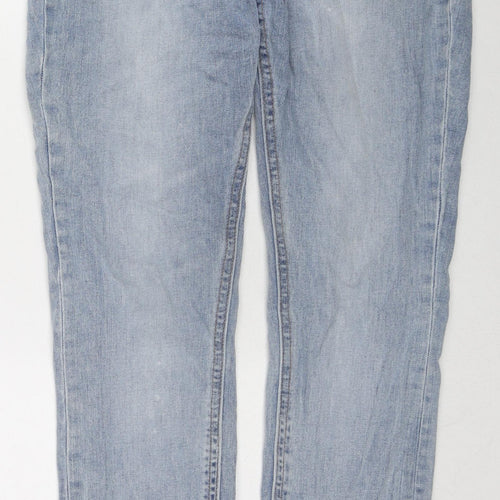 Zara Womens Blue Cotton Skinny Jeans Size 12 L28 in Regular Zip