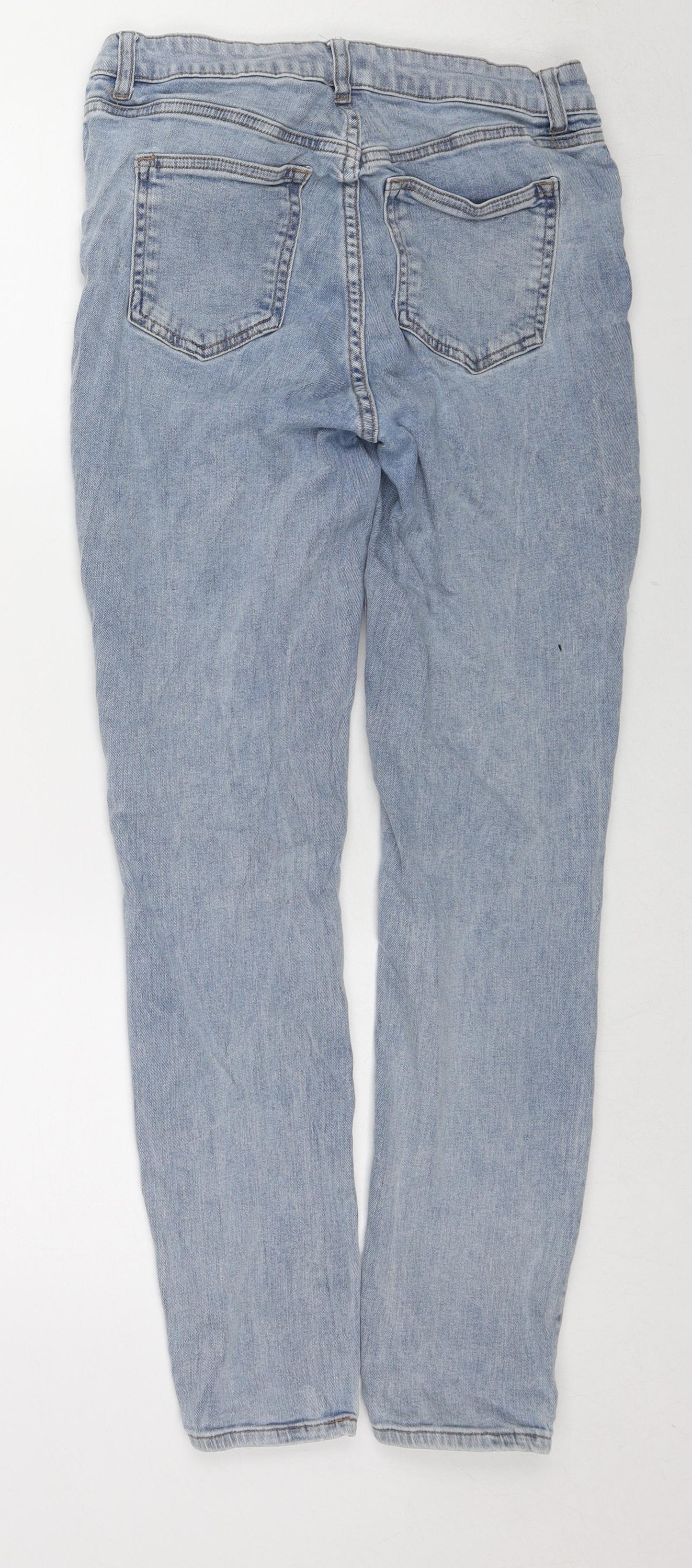 Zara Womens Blue Cotton Skinny Jeans Size 12 L28 in Regular Zip