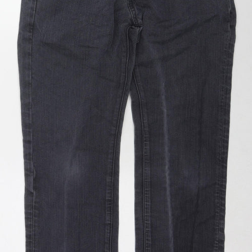 Jasper Conran Mens Black Cotton Straight Jeans Size 34 in L30 in Regular Zip