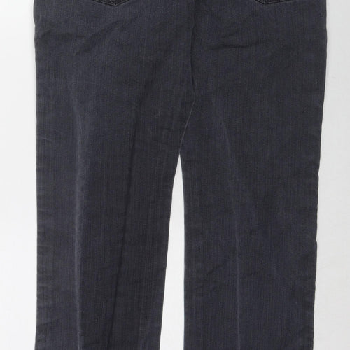 Jasper Conran Mens Black Cotton Straight Jeans Size 34 in L30 in Regular Zip