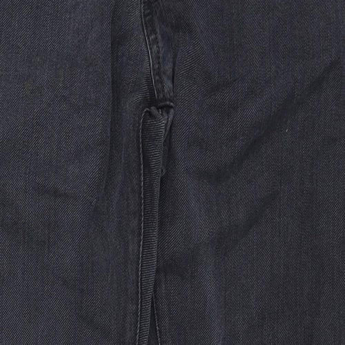 Jasper Conran Mens Black Cotton Straight Jeans Size 34 in L30 in Regular Zip