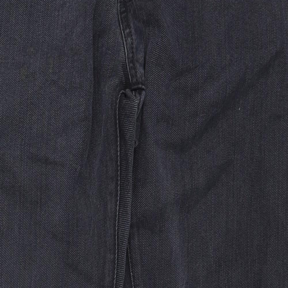 Jasper Conran Mens Black Cotton Straight Jeans Size 34 in L30 in Regular Zip