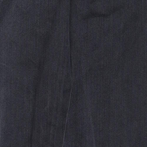 Jasper Conran Mens Black Cotton Straight Jeans Size 34 in L30 in Regular Zip