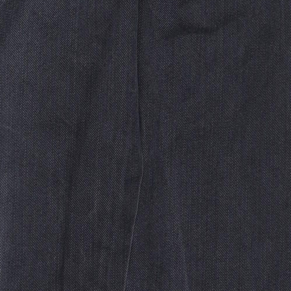 Jasper Conran Mens Black Cotton Straight Jeans Size 34 in L30 in Regular Zip