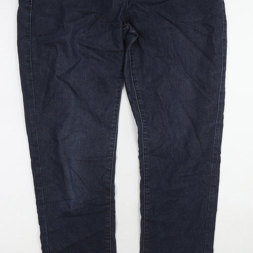 Papaya Womens Blue Cotton Straight Jeans Size 12 L30 in Regular Zip