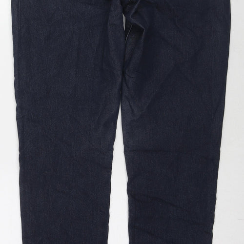 Papaya Womens Blue Cotton Straight Jeans Size 12 L30 in Regular Zip