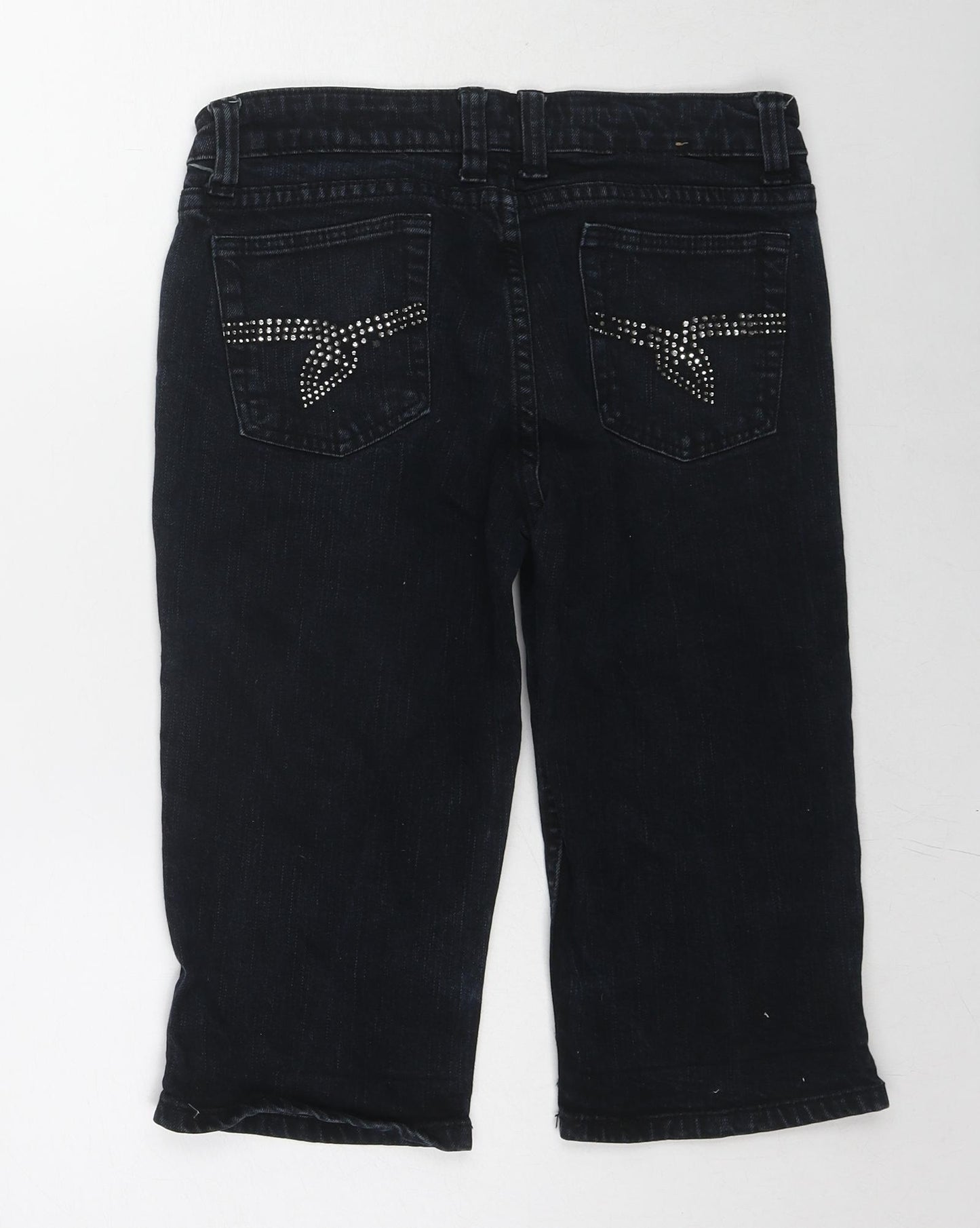 House of Denim Womens Black Cotton Skimmer Shorts Size 18 L15 in Regular Zip