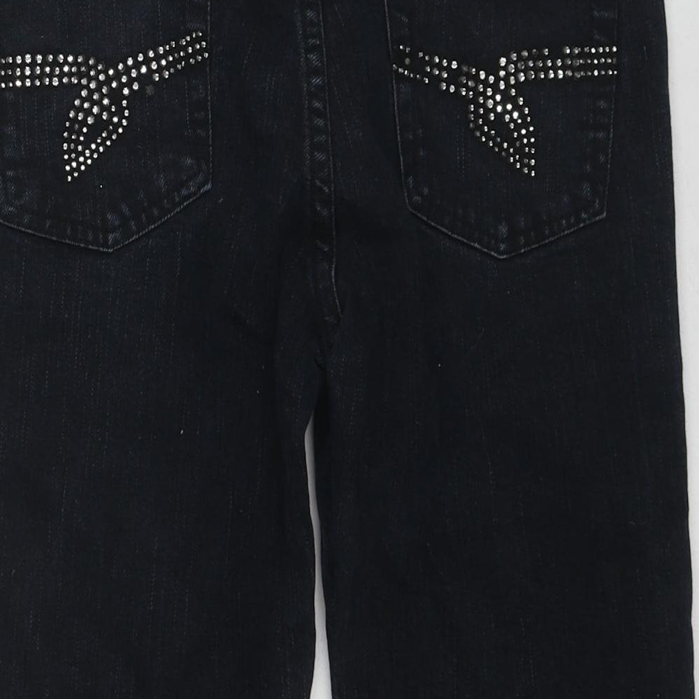 House of Denim Womens Black Cotton Skimmer Shorts Size 18 L15 in Regular Zip