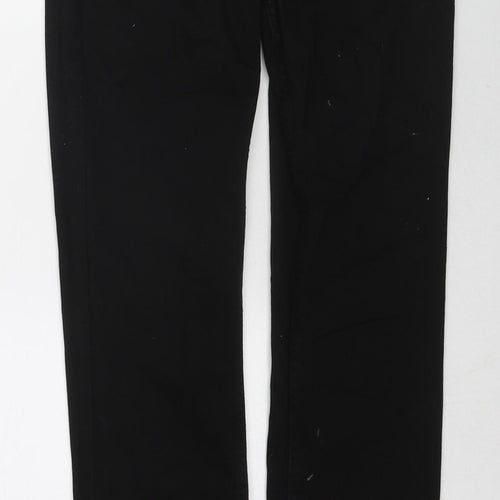 Marks and Spencer Womens Black Cotton Straight Jeans Size 12 L32 in Regular Zip