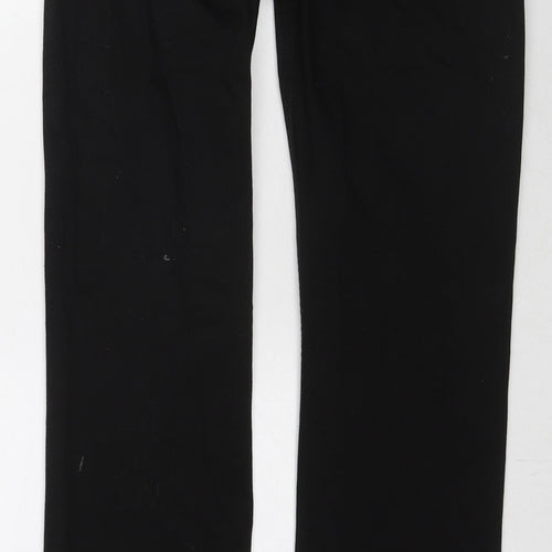 Marks and Spencer Womens Black Cotton Straight Jeans Size 12 L32 in Regular Zip